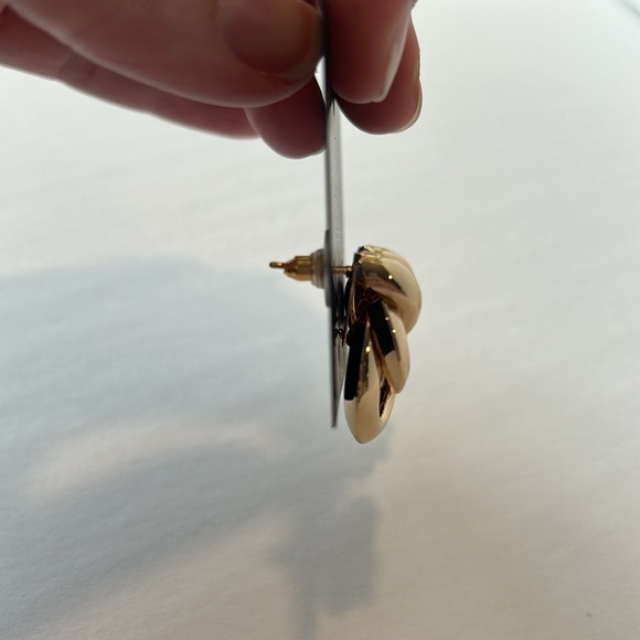 NWT MARCIANO by Guess 14K Gold Plated Studded Tri Hoop Earrings - Picture 3 of 7